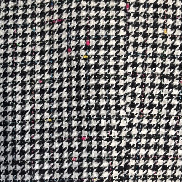 Vintage 90s Tailored Black White Houndstooth Blazer Jacket Velvet Collar Wool - Picture 11 of 11